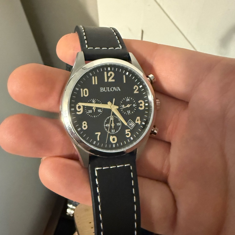 Bulova Black Textured Chronograph 96B302